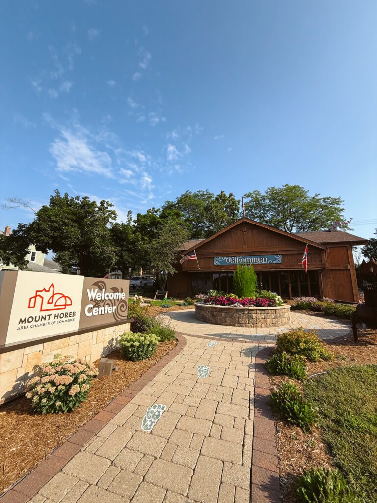 The Welcome Center in Mount Horeb is on Main Street and a great place to stop for information, bathrooms, or a water break.